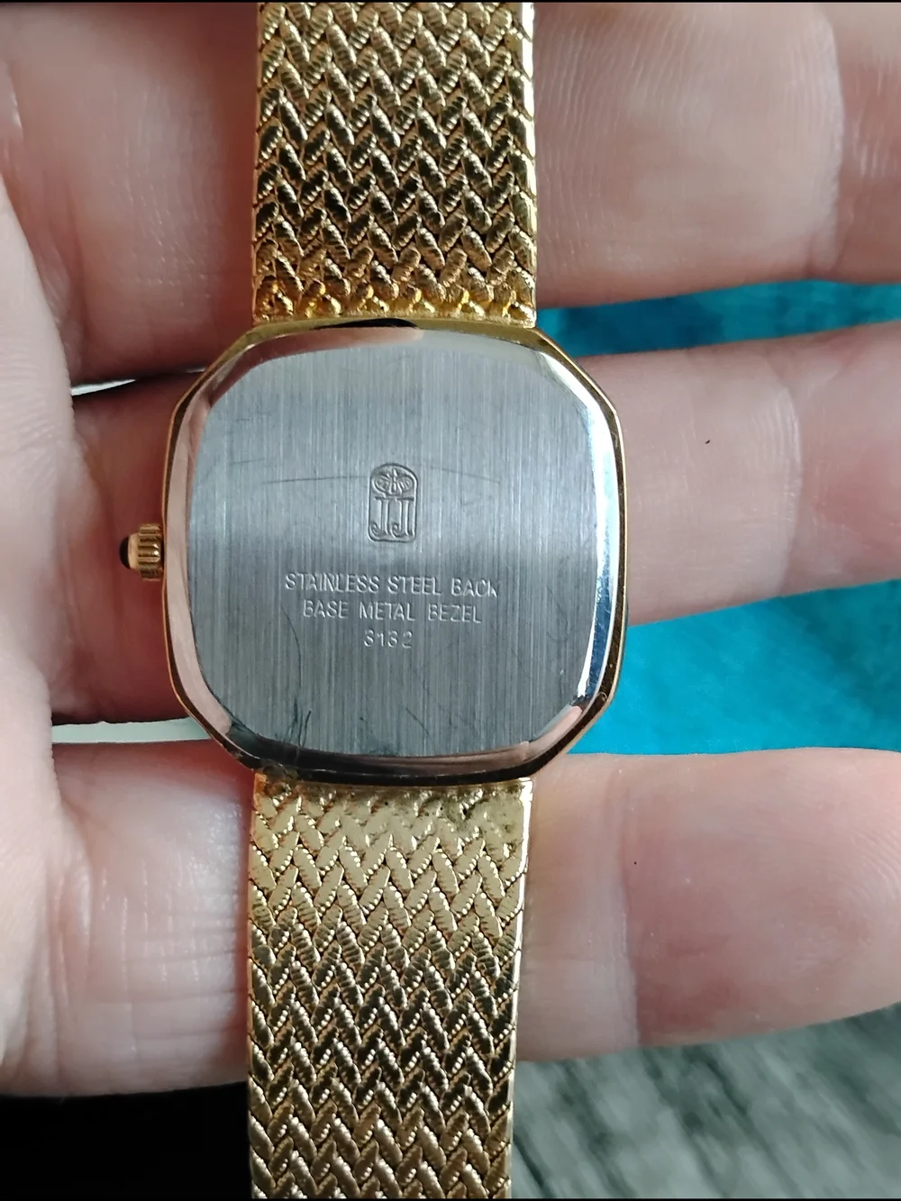 Gold Tone Black Dial Quartz Watch